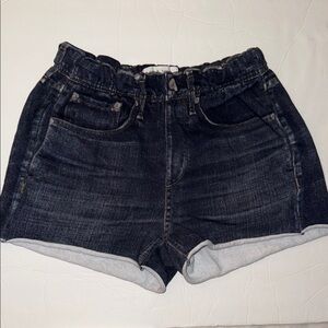 rag & bone Women’s Faux Denim Jean Shorts w/ Elastic Waistband French Terry XS